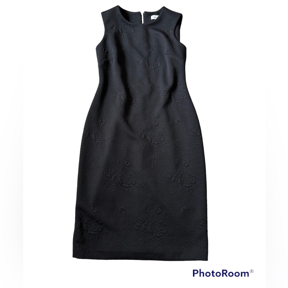 Calvin Klein black sheath dress little black dress knee length size 6